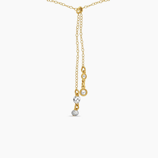 10K Yellow Gold Fancy Pendant Necklace with CZ – 18", 0.62g