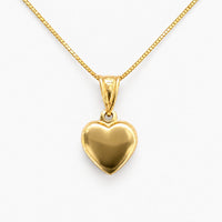 10K Yellow Gold Heart Chain & Pendant, 22