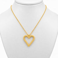 10K Yellow Gold Heart Necklace, 18