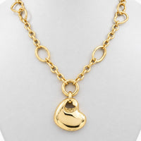 10K Yellow Gold Heart Necklace, 18.5
