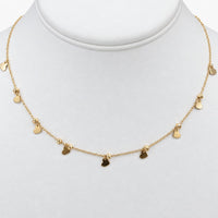 10K Yellow Gold Heart Necklace with Cubic Zirconia, 2.2g