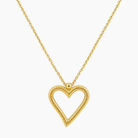 10K Yellow Gold Heart Necklace, 18