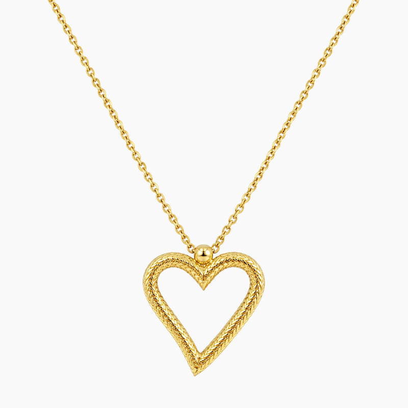 10K Yellow Gold Heart Necklace, 18