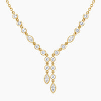 10K Yellow Gold Necklace with Cubic Zirconia, 22