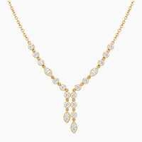 10K Yellow Gold Necklace with Cubic Zirconia, 22