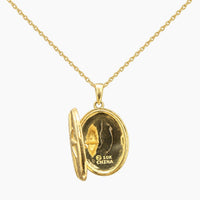 10K Yellow Gold Photo Locket Chain & Pendant, 18