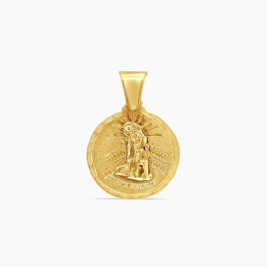 10K Yellow Gold San Lázaro Medal Pendant – 26mm