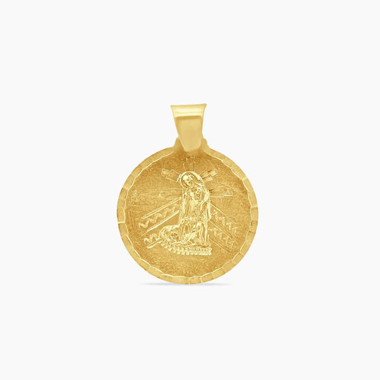 10K Yellow Gold San Lázaro Medal Pendant – 30mm