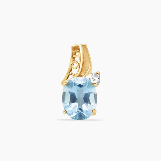 10K Yellow Gold Topaz Pendant – 19mm