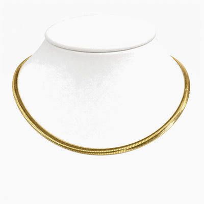 10K Yellow & White Gold Reversible Omega Chain, 16", 12.3g
