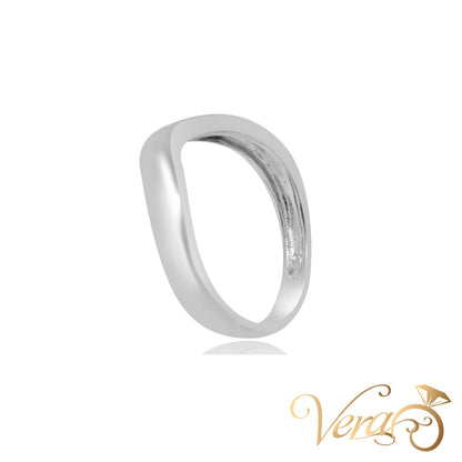 14K WG Band Ring 0.06 ct NAT, Size 7, 2.1g