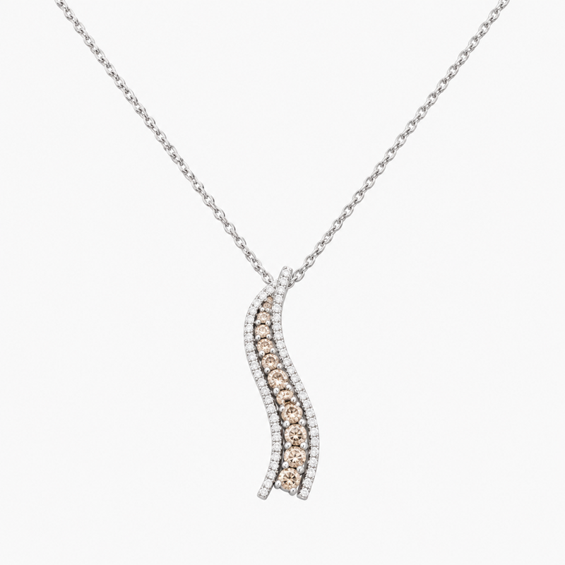 14K WG 3.9g 0.80 ct NAT Chain and Pendant 16