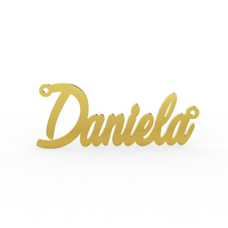 14K Cursive Solid Gold Name Pendant