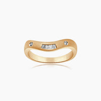 14K Rose Gold Band Ring with 0.06 ct Natural Diamond, Size 7