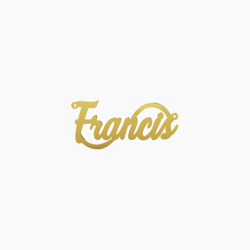 14K Solid Gold Cursive Name Pendant