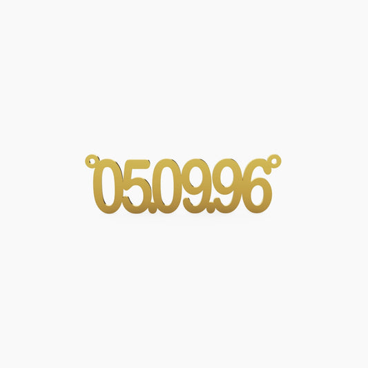 14K Solid Gold Date Necklace