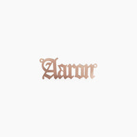 14K Solid Gold Gothic Name Necklace