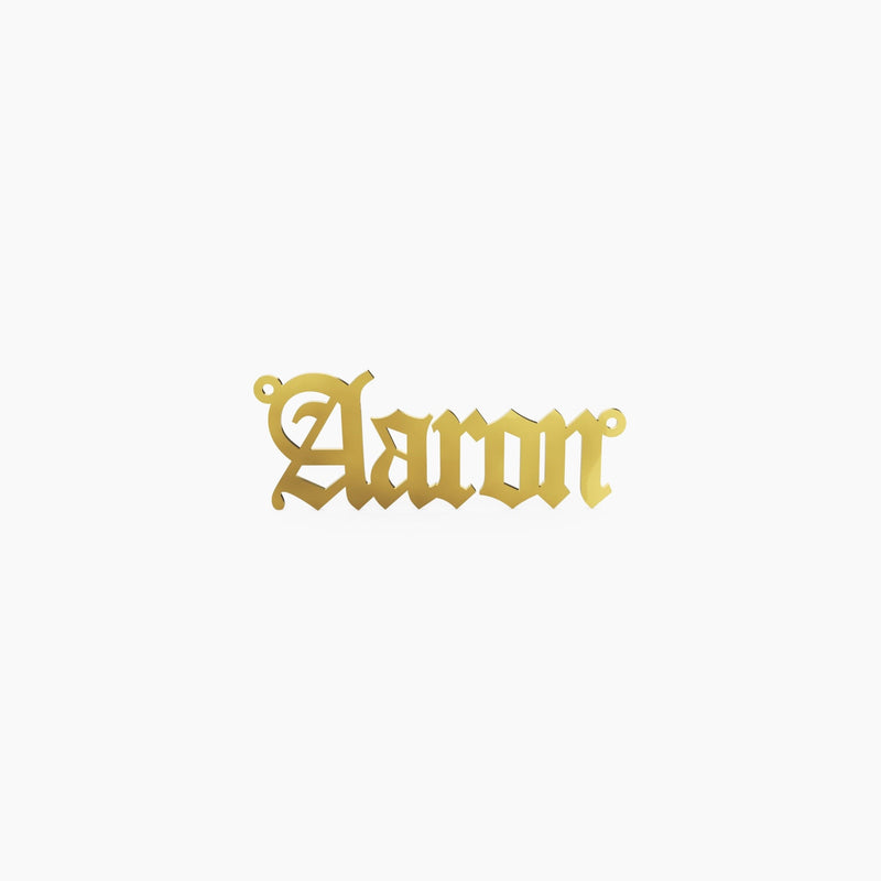 14K Solid Gold Gothic Name Necklace