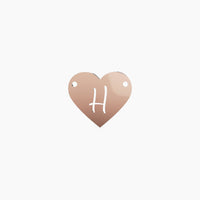 14K Solid Gold Letter Heart Necklace