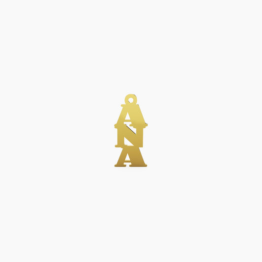14K Solid Gold Vertical Name Necklace