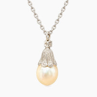 14K White Gold Angel Chain & Pendant with Cubic Zirconia, 18