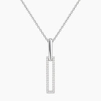14K White Gold Chain & Pendant with 0.20 ct Natural Diamonds, 16