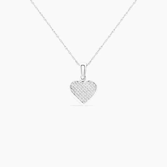 14K WG Chain with 10K WG Heart Pendant & Diamond – 21"