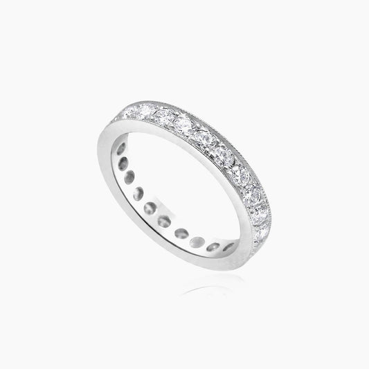 14K White Gold Diamond Band Ring with 1.50 ct Natural Diamonds