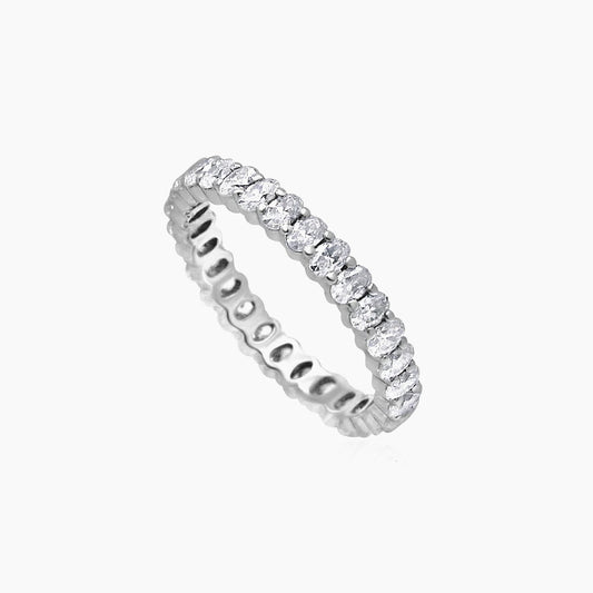 14K White Gold Eternity Ring CZ, Size 7.25, 2.3g