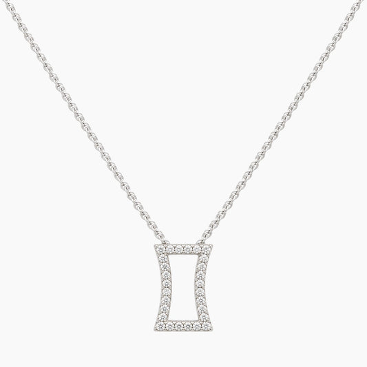 14K White Gold Fancy Chain & Pendant with 0.25 ct Diamonds