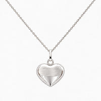 14K White Gold 1.3g Heart Chain & Pendant 16