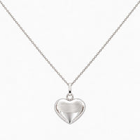 14K White Gold 1.3g Heart Chain & Pendant 16