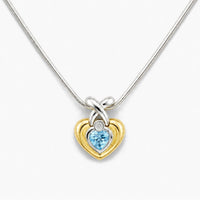 14K White Gold Heart Necklace with Cubic Zirconia, 18