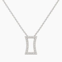 14K White Gold 2.0g 0.25 ct Natural Diamond Chain & Pendant 16