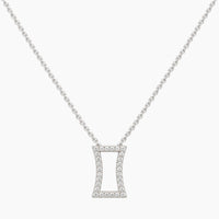 14K White Gold 2.0g 0.25 ct Natural Diamond Chain & Pendant 16
