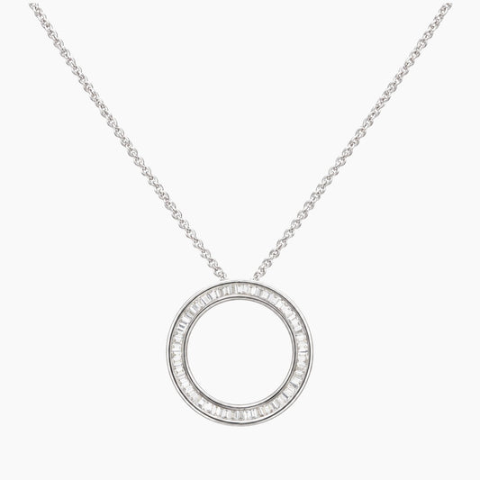 14K White Gold 3.9g 0.35 ct Diamond Chain & Pendant 16" Halo