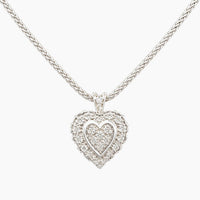 14K White Gold 6.3g 0.10 ct Natural Diamond Chain & Pendant 16