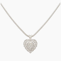 14K White Gold 6.3g 0.10 ct Natural Diamond Chain & Pendant 16