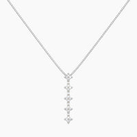14K White Gold 1.9g 0.20 ct Natural Diamond Chain & Pendant 16