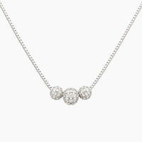 14K White Gold 3.6g 0.10 ct Natural Diamond Necklace 16