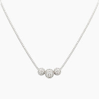14K White Gold 3.6g 0.10 ct Natural Diamond Necklace 16
