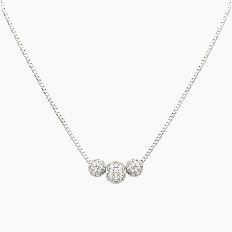 14K White Gold 3.6g 0.10 ct Natural Diamond Necklace 16
