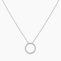 14K White Gold 1.3g Natural Diamond Necklace 16