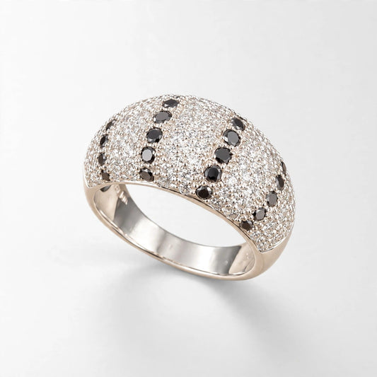 14K White Gold 7.8g 0.35 ct Natural Ring Size 7.5 Women