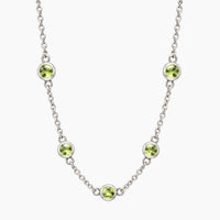 14K White Gold Necklace with Cubic Zirconia, 17