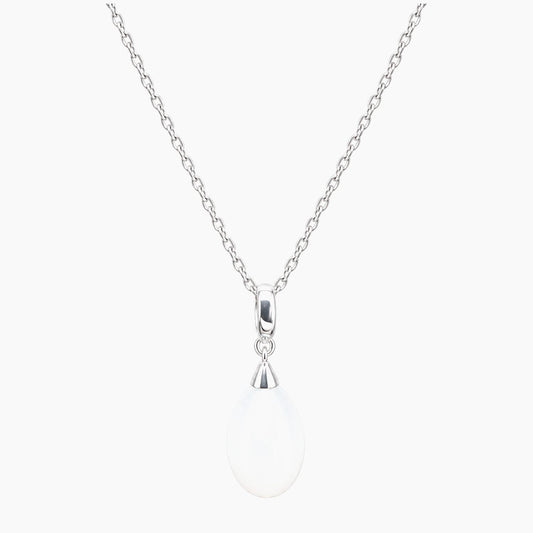 14K White Gold 1.9g Pearl Chain with Pendant 16" Fancy Chain