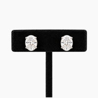 14K White Gold Stud Earrings with 4.00 ct Lab Diamonds, 2.3g