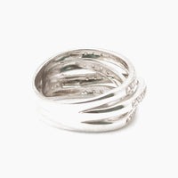 14K White Gold Tangled Band Ring with 0.70 ct Natural Diamonds