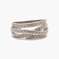 14K White Gold Tangled Band Ring with 0.70 ct Natural Diamonds