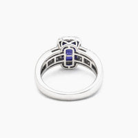 14K White Gold Tanzanite Cocktail Ring with Natural Tanzanite